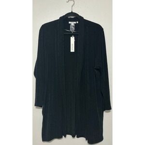 Chico's Travelers Long Knit Jacket Women Size 3/XL Minimalist Old Money